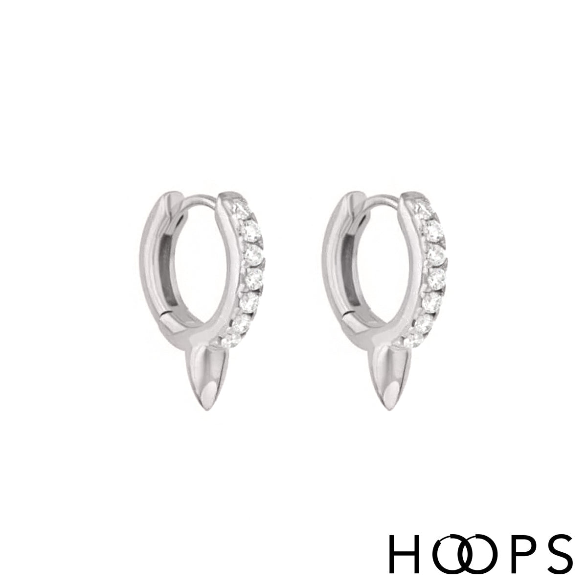 Sterling Silver Mini Stone Set Lia Huggies image 0