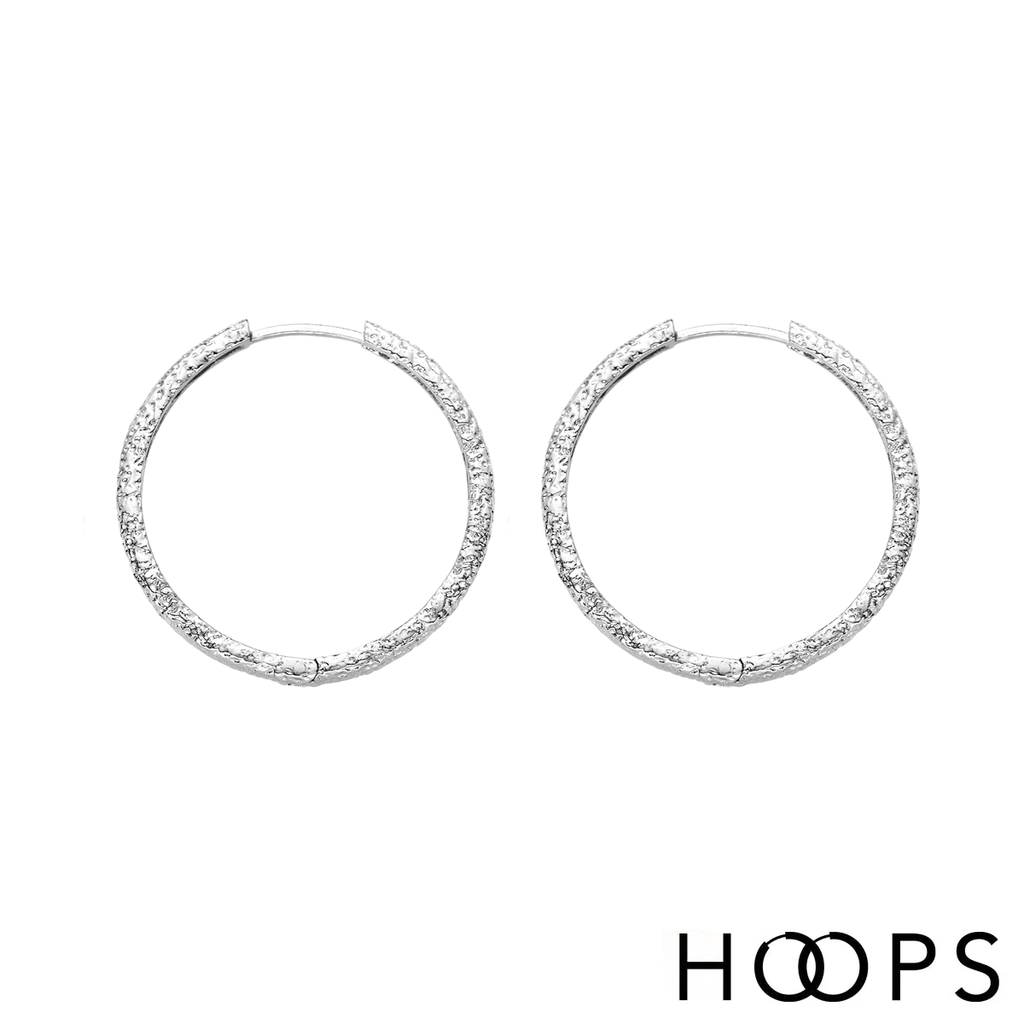 Sterling Silver Vintage Design Hoop Earrings